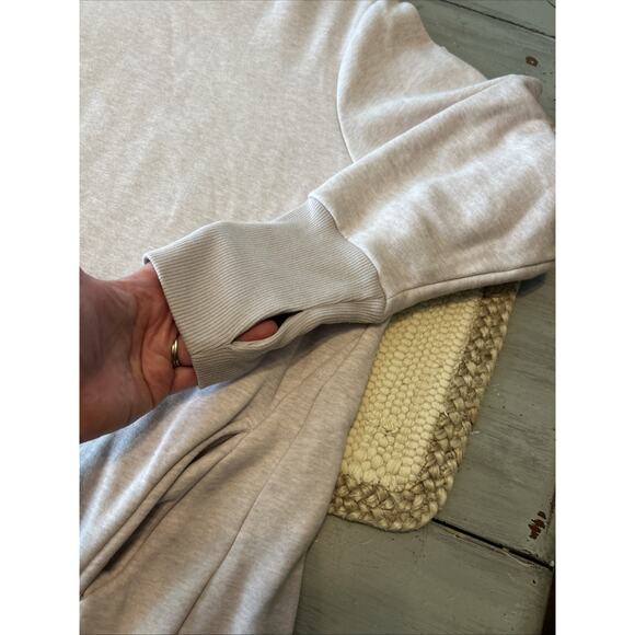 Fabletics Zaylee Fleece Pink Taupe Funnel Neck Hoodie Sz 1X Long Line Neutral - Picture 3 of 8